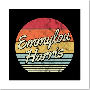 Emmylou Harris Retro 70s Style Sunset Posters and Art